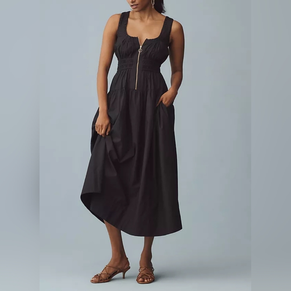 Anthropologie Zip Midi Dress